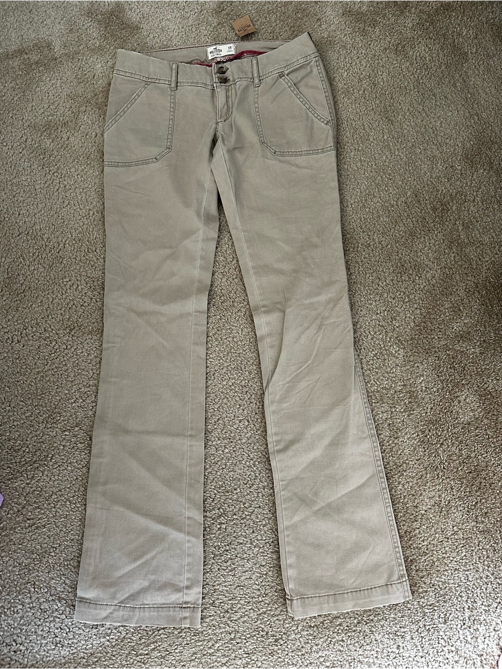 Hollister Light Beige khaki Casual Pants